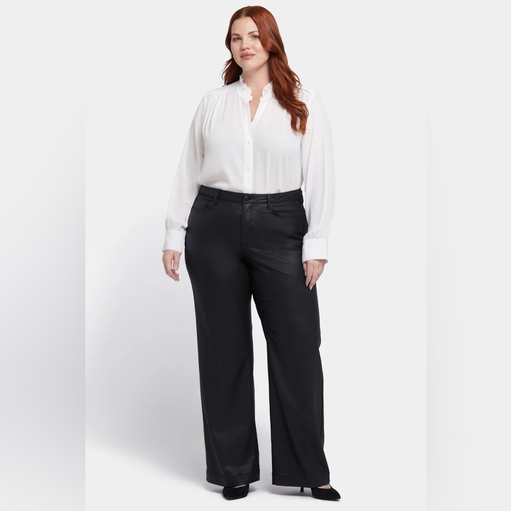 NYDJ • $185 Coated Teresa Wide Leg Jeans W18”-20” R11” I27”